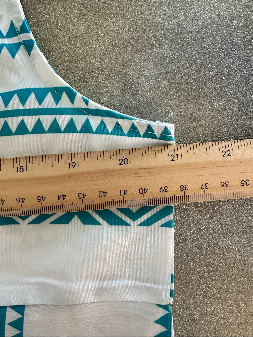 West Coast Turquoise White Tribal Print Sleeveless Shift Dress Size Large (1327) - Picture 9 of 11